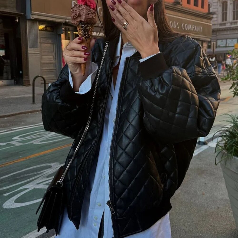 Petite Studio Heath Oversized Faux Leather Jacket